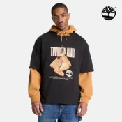 Timberland 男款黑色寬版厚磅黃靴圖案短袖T恤|A5TH7001