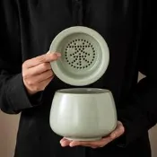 水盂建水茶道配件工具家用陶瓷杯洗茶洗茶渣缸儲茶葉廢水缸煙灰缸