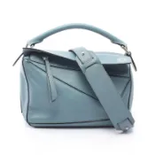 【DOKODEMO】【二手】 LOEWE單肩包 PUZZLE BAG SMALL 兩用款 灰藍色皮革 Puzzle Bag 小號 女士二手 B