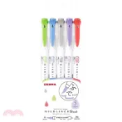 【三民網路書店】斑馬ZEBRA MILDLINER雙頭柔性螢光軟筆 毛筆型 5色-冷澀系