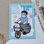 (店+)【預購】客製化手工卡片｜似顏繪腳踏車款｜手工卡片手作紙雕生日情人節週年紀念日禮物母親節父親節聖誕節萬用卡機關情侶人像