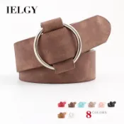 IELGY休閒女士腰帶無針圓扣青年時尚寬腰帶