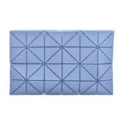 ISSEY MIYAKE 三宅一生BAOBAO雙色幾何方格6X4拉鍊手拿包(粉藍色)