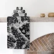 【Sorema 舒蕾馬】可機洗葡萄牙製奢華時尚-MARBLE 銀黑 腳踏墊 50x80cm(★頂級SPA渡假飯店衛浴品味★)
