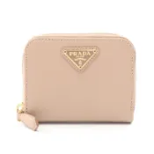 【DOKODEMO】【二手】Prada PRADA 零錢包，圓形拉鍊，1MM268，粉米色，Saffiano 皮革，女士零錢包，二手 A