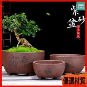紫砂盆 大口徑陶瓷花盆 盆景盆 陶盆 陽臺戶外大花盆 盆栽花器 手工粗陶盆 蘭花盆 蓮花盆 盆器 園藝 植栽 復古日式