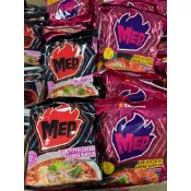 韓國三養（Samyang）MEP 風味湯麵系列，包，大蒜鮮蝦風味湯麵（桃紅色包裝）黑胡椒雞肉風味湯麵（黑色包裝）兩種口味
