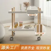 臻選時刻 【實木雙層】小推車 邊桌 床頭櫃 角幾 沙發邊桌 床邊桌 移動茶几 簡約設計 收納置物 帶輪子 可移動 居家必備