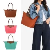 【LONGCHAMP】LE PLIAGE長把再生尼龍摺疊水餃包(中款/多色)