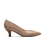 【Clarks】女鞋 Kepley Vine  Vine女款真皮素面尖頭高跟鞋 跟鞋 (米色)(CLF86878D)