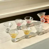 【創意設計】浮雕寶石紋酒杯玻璃主人杯一口杯功夫茶杯品茗杯白酒杯果汁杯聞香杯 高腳杯 雞尾酒 調酒杯 咖啡 威士忌