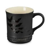 (店+)【Le Creuset】萬聖節系列 蝙蝠圖騰 馬克杯 水杯 茶杯 400ml 沉靜黑 無紙盒
