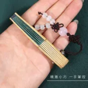 好物精選 江左漆扇水拓2.5寸梅妃掌心扇迷你空白宣紙文創扇子斑竹文玩摺扇 扇子 折扇 折扇 冰心扇 大王扇子 對錯扇子