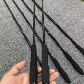 米多多漁具♡素材黑棍交叉碳帶19超硬超輕魚竿高碳釣竿碳素野釣綜合鯽魚鯉魚