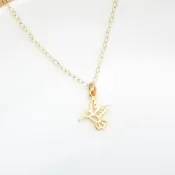 (店+)【Angel & Me】金色 蜂鳥 s925 純銀 厚鍍24k純金項鍊 生日 禮物