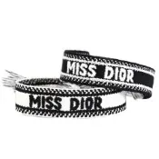 Christian Dior J ADIOR MISS DIOR 緹花編織設計兩件套手環(黑白)