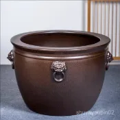 臺灣熱賣🔥景德鎮陶瓷大缸翡翠綠獅耳養魚水缸仿古招財睡蓮荷花盆庭院種樹缸陶瓷碗蓮盆缸 水缸 魚缸 庭院仿石大水缸