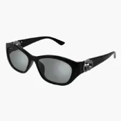 【GUCCI 古馳】水鑽貓眼膠框太陽眼鏡(GG1826SK-004)