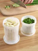協貿國際日用品生活8館 冰箱蔥花收納盒姜片大蒜瀝水籃保鮮盒蔬菜水果冷凍室密封罐廚房小