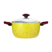 【義廚寶】義大利製塔塔系列不沾鍋雙耳湯鍋24cm(附耐熱玻璃蓋/電磁爐適用)
