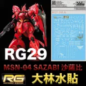 鋼普拉 eye攝影 【鋼普拉】大林水貼 BANDAI 鋼彈UC RG 1/144 #29 MSN-04 SAZABI 沙薩比