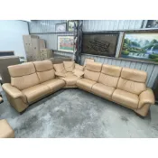 思特萊斯Stressless 牛皮L型沙發 多功能油壓桿牛皮沙發 L型貴妃沙發牛皮(可議價)全牛皮【北歐原裝 中古美品】