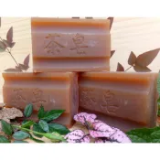 【茶籽皂】小130g~裸裝5顆(家事皂.洗衣皂.萬用皂.去污皂)~古早肥皂&洗衣肥皂~手洗最佳選擇-三姐妹茶皂