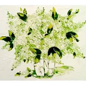紫丁香油畫原創藝術品厚塗花卉藝術紫丁香花 16 x 20