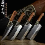 【手工鍛打鋒利】龍泉菜刀組 廚師刀 切菜刀 切肉刀 中式菜刀 斬切兩用刀 不鏽鋼刀具 家用菜刀 手工刀