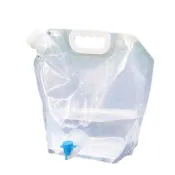 【旅行露營】便攜摺疊水袋5L-附水龍頭(大容量 收納儲水桶 儲水袋 提水袋 折疊 野炊 水箱 軟式 飲水袋)