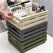 (店+)【FONMOST】工業風伸縮收納籃 折疊置物籃 折疊收納籃 廚房置物籃 露營收納盒 抽拉收納籃 桌下收納籃