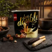 現貨 地球牌巧克力風味雙醬 Double L’art 雙重巧克力榛果餅乾棒 杯裝 巧克力棒 點心 零食 下午茶