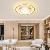 【阿倫燈具】(UN03) LED-48W智能雙控熊熊圓型原木吸頂燈 藍芽APP操控 另可壁切四段 適用室內居『台灣現貨』