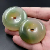 協貿國際日用品生活2館 a貨天然玉石冰種玉髓大號平安扣掛件綠玉髓平安扣吊墜