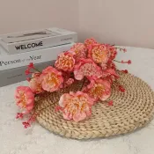 宜然創意生活館 輕奢高檔模擬花擺設杜鵑花假花客廳餐桌茶几乾花花束裝飾家居擺件