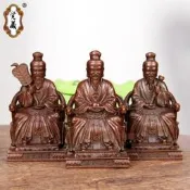 覺藏 純銅三清道祖神像擺件太上老君靈寶道德天尊祖師像隨身擺件
