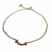 【DOKODEMO】全新 □ TIFFANY&Co. Tiffany AU750 鑽石 T 字Smile迷你手鍊 粉金 義大利製 重 1.76 克 女士