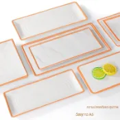 【現貨】【一站式餐具服務】A5食品級美耐皿密胺餐具烤肉盤子商用火鍋菜盤仿瓷塑膠餐盤燒烤盤小吃碟長盤