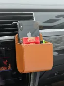 協貿國際日用品生活11館 車用出風口置物袋 車載儲物雜物筒 汽車空調口手機收納袋 掛袋