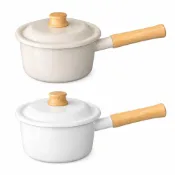 (店+)【日本 富士琺瑯】 Cotton Plus  單柄附蓋琺瑯鍋 18cm  牛奶鍋 泡麵鍋 湯鍋 