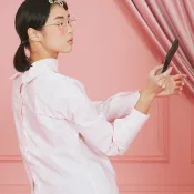 前後反穿拼色包邊襯衫