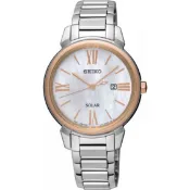 SEIKO精工 SOLAR 光動能日系淑女腕錶(SUT326P1)-珍珠貝x銀/32mm  SK008