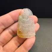 瀚玉珠寶 天然三彩玻璃種翡翠 蓮華翡翠觀音 天然緬甸玉玉珮 附中國寶石鑑定所證書