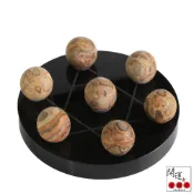 【開運方程式】財寶龍宮舍利球七星陣黑曜石底座靈骨舍利(避邪護身l除障解災納l財促進人緣)