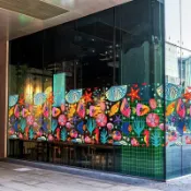店家貼紙 店面裝飾 商鋪玻璃貼 櫥窗貼 海洋世界餐廳櫥窗靜電無膠玻璃貼動物園兒童樂園海底動物卡通貼畫