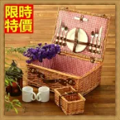 野餐籃編織籃子含餐具組合-戶外休閒踏青二人份郊遊用品68e27【獨家進口】【米蘭精品】
