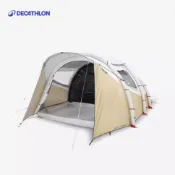 【迪卡儂】5 人 2 房 1 廳露營充氣帳篷 AIR SECONDS 5.2（超遮陽黑黑帳）｜Decathlon