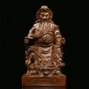 【樸緻精品】黃楊木 神像 佛像 關聖帝君關公木雕 義薄雲天 法像莊嚴（GA-4836）
