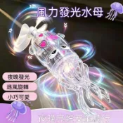 旋轉發光水母小飛機擺件 電動車自行車汽車三輪車頭盔通用 風力 LED 彩燈趣味裝飾 擺件