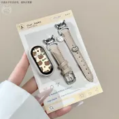 適用小米手環10/9表帶 小蠻腰平紋8皮帶7/6/5/4/3NFC版小眾個性ins